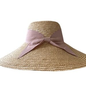 ASOS Straw Sun Hat with Mauve Bow